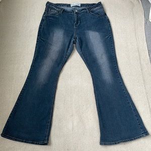 Women's Dark Wash Flare Jeans - Blue